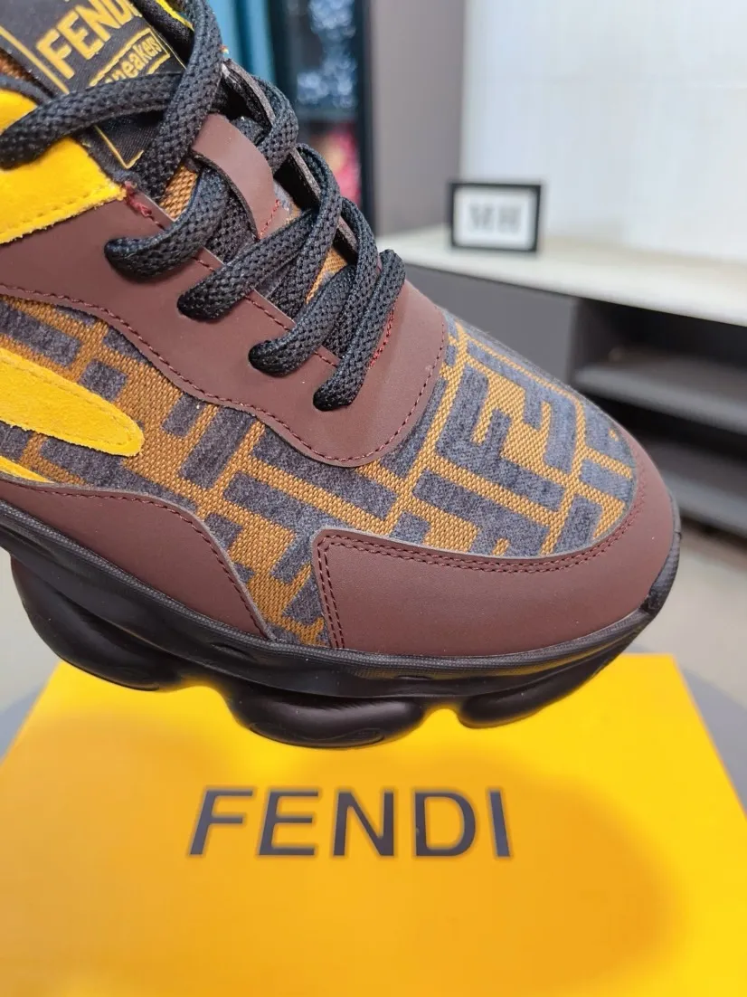 Men's shoes 💰438🌹🌹【fendi Fendi】: 🔝High-end brand of men's shoes: high-top series: official website 1:1 latest masterpiece: the upper is made of brand fabric with imported cowhide technology, ➕🐑made in sheepskin👍, making walking more convenient and comfortable, a stunning work, compared with the official quality, the beautiful 1:1 replica [color]! Create a fashionable personality to set off your uniqueness! A must-have for trendy men! 🔥Size: 38-44.